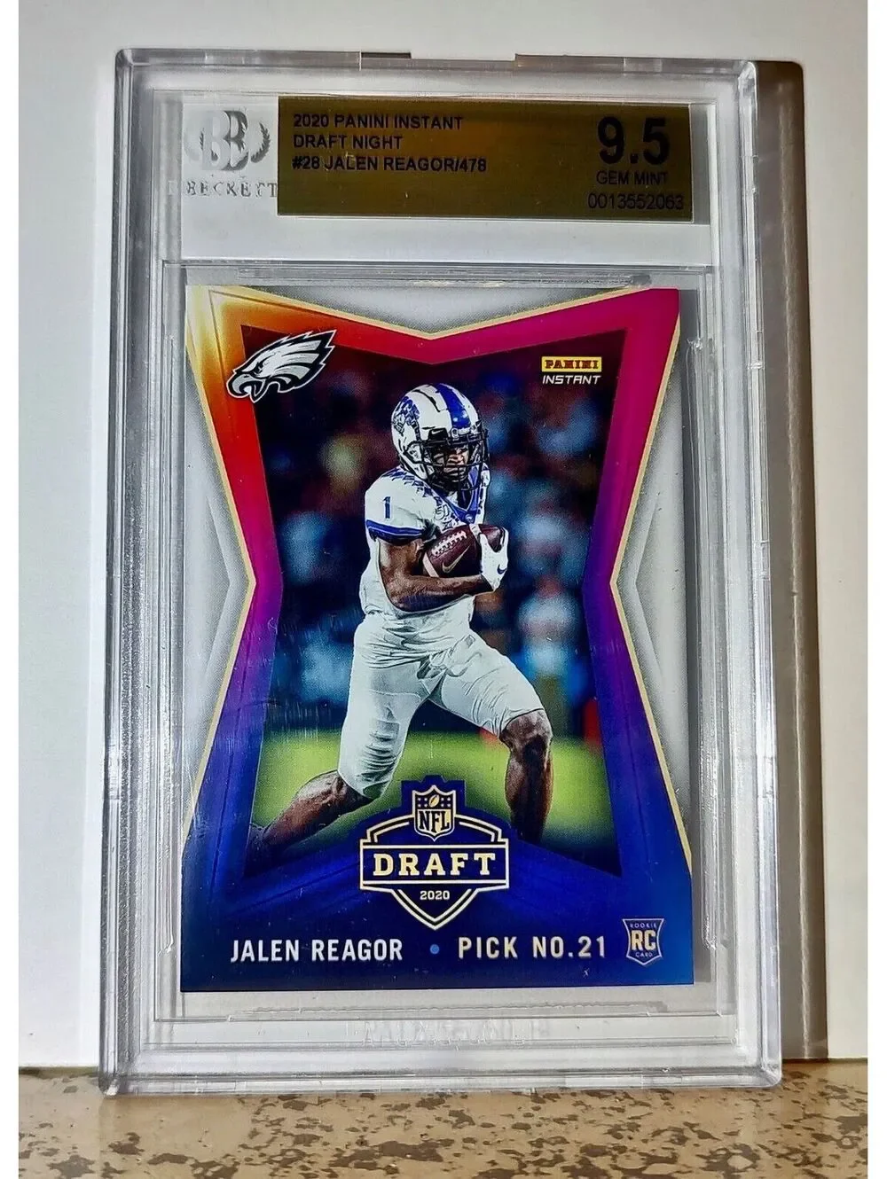 Jalen Reagor 2020 Panini NFL #28 Draft Night Rookie 1 of 478 BGS 9.5 Gem Eagles